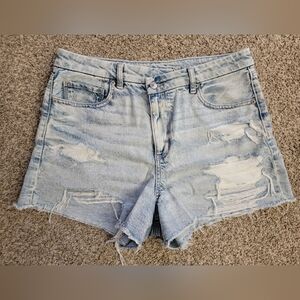 EUC American Eagle Curvy Mom Distressed Denim Shorts